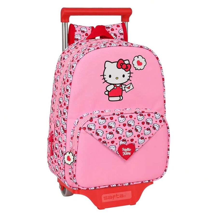 Hello Kitty | 大號緊湊型 Evolution 書包,帶輪子、可拆卸拉桿、SAFTA 固定係統、符合人體工學的加厚肩帶和背部、前置口袋和水壺袋 - 免費送貨 ✅ 西班牙大陸 24/48 小時送達 - 選項 1 - 查看 1
