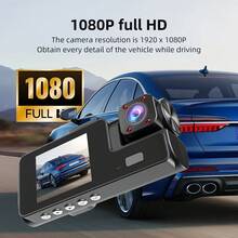 1件 1080P 黑色行車記錄器，配備 150mAh 鋰電池、2.0 吋 IPS 螢幕、紅外線夜視、G-Sensor、循環錄影、停車監控、動態偵測，汽車 DVR，安裝簡單，按鈕控制，時尚車用配件，耐用構造，適用於大多數車型，理想的新車禮物 - A22-0 - 查看 4