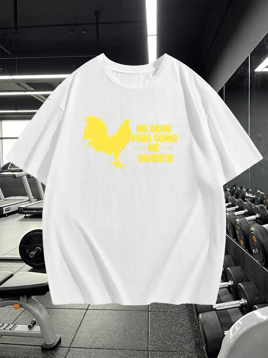 amarillo que simboliza la actitud alegre ante la vida con frase divertida que refleja humor y confianza Camiseta de hombre% algodón cómoda para uso diario