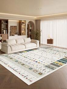 1pc Elegant Style Indoor Decorative Large Rug, New Faux Wool Washable Bottom Indoor Carpet, Living Room Rug, Sofa Rug, Bedroom Rug, Bedside Anti-Slip Mat, Room Floor Mat, Dining Kitchen Rug, Office Chair Pad, Entryway Doormat, Outdoor Picnic Blanket, Outdoor Camping Mat - Multicolor-1 - View 13