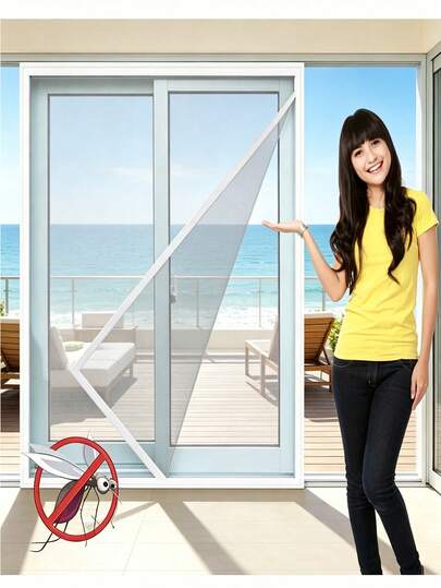 Lưới chống muỗi cửa sổ dễ lắp đặt, cố định bằng khóa dán, thoáng khí tốt, lắp đặt không cần dụng cụ và có thể tái sử dụng.