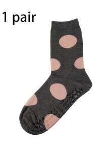1 Pair Polka Dot Color-Block Pilates Socks, Unisex, Breathable, Non-Skid Grip, Cute For Yoga/Barre/Workouts, Slip-Resistant & Comfortable. - Multicolor - View 15