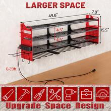 4 Layer Power Tool Organizer Wall Mount With Charging Station, Heavy Duty 12 Drill Holder For Cordless Drill & Battery Tools, Storage Rack For Garage Organization, Workshop Charging Workstation,Holiday Men Gift & Dad Gift,Yellow - View 2