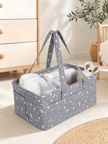 Baby Care Diaper Basket, Diaper Storage Binbaby Shower Family Decorations Gifts - Grey - View 5