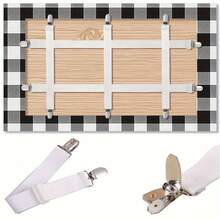 5 Clips de fijación de mantel con estilo de correa oculta, clips elásticos ajustables para manteles de mesa de picnic, adecuados para uso en interiores y exteriores, adecuados para mesas de comedor gruesas, manteles de banco, fiestas, restaurantes, camping, accesorios para caravanas - Multicolor - Ver 2