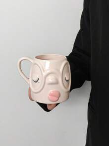 1 pieza Taza de café de cerámica con cara 3D linda, diseño divertido de ojos guiñando & gafas, taza de novedad con lengua rosa hacia afuera, regalo creativo y estético único para amantes del café - Multicolor - Ver 7
