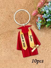 1pc/10pcs Customizable Graduation Gown Keychain, Personalized Class Of 2026 Graduation Keyring With Name, Graduation Cap & Diploma Charm, Bag Pendant & Car Key Accessory, Graduation Souvenir Gift For Students - Multicolor - View 11