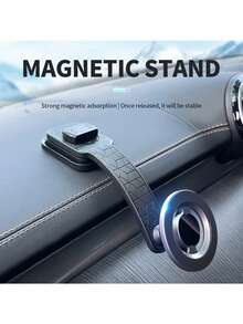 1 pièce Support de téléphone de voiture magnétique super puissant à rotation 360°, convient aux smartphones à grand écran, 2-en-1 tableau de bord et aération, fonction de positionnement mémoire, matériau ABS stable - CH20 - Support magnétique pliable à fixation adhésive. - Voir 8