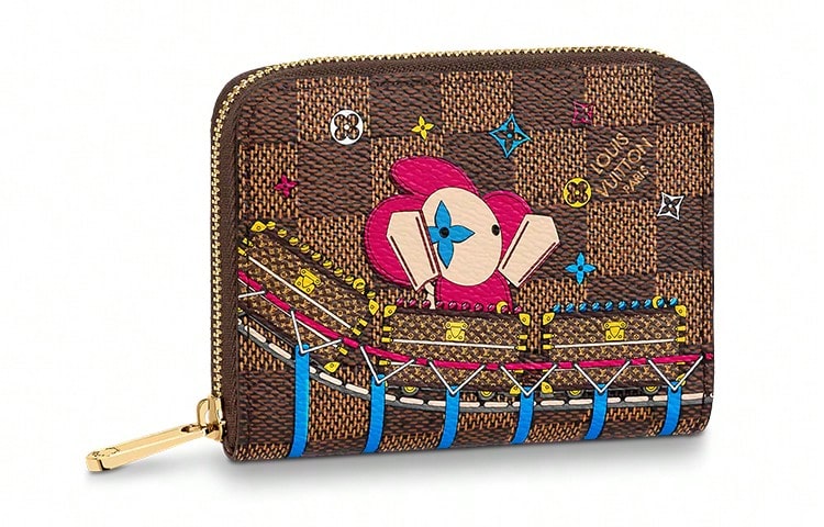 LOUIS VUITTON Gp Coin Pouch Damier Ebene 4 Card Slot Vivienne Holiday Rose Ballerine Pink Rose Pink - Rose Pink - View 1