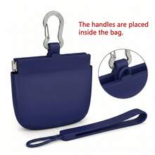 Bolsa de Silicone para Petiscos de Cachorro de Mão Única, Bolsa de Treinamento de Cachorro Pequeno de Bolso com Argola de Puxar e Tampa de Fechamento Automático (Alça de Pulso Incluída), Bolsa Portátil de Armazenamento de Petiscos para Animais de Estimação, Leve e Conveniente para Treinamento de Cachorro, Caminhada, Atividades ao Ar Livre, Material de Silicone Macio Fácil de Limpar, Bolsa Durável de Recompensa para Animais de Estimação, Tamanho de Bolso Compacto para Carregar, Adequado para Cães Médios e Pequenos, Filhotes, Acessório Essencial para Treinamento de Animais de Estimação, Disponível nas Cores Preto, Azul Marinho, Rosa, Azul Claro, Verde Escuro - Multicolorido - Visão 15