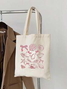 Free Shipping, Local Delivery In Mexico, Delivery In 4 Days. 1 Reusable Blue Bow-Shaped Handbag, Large-Capacity Foldable Casual Shopping Bag, Minimalist Bohemian Style Tote Bag Suitable For Work, Travel, Shopping, School, For Teens, College Girls, And Office Workers. - 彩色 - 查看 3