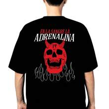 Playera 100% Algodón Peinado Con Temática En La Sangre La Adrenalina Nata Camiseta Alta Calidad Ultra Suave Ideal Para Uso Diario, Eventos, Salidas, Regalos, Corridos Tumbados - Negro - Ver 1