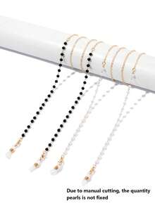 Bộ 2 dây đeo kính giả ngọc trai, dây đeo kính thời trang, dây đeo kính chống thất lạc, phù hợp cho nữ giới. - Nhiều màu - Xem 3