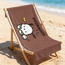 Sanrio Pochacco Beach Towel, Cute Brown Cartoon Print Ultra Soft Beach Towel, Perfect For Pool, Summer Beach And Travel - A - View 6
