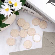 20 piezas de pegatinas de sello de cera autoadhesivas con patrón en relieve 3D, adecuadas para regalos, sobres de invitaciones de boda - Beige - Flor 3D - Beige - Ver 4