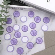 20 Piezas Pegatinas de Sello de Cera con Patrón de Romero Autoadhesivas para Regalos, Invitaciones de Boda, Sobres - Púrpura - Romero - Morado - Ver 7
