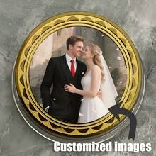 [Customized]Personalized Custom Image Craft Round Commemorative Coin Couple Photo Decorative Coin Collectible Gift - Bronze - View 2