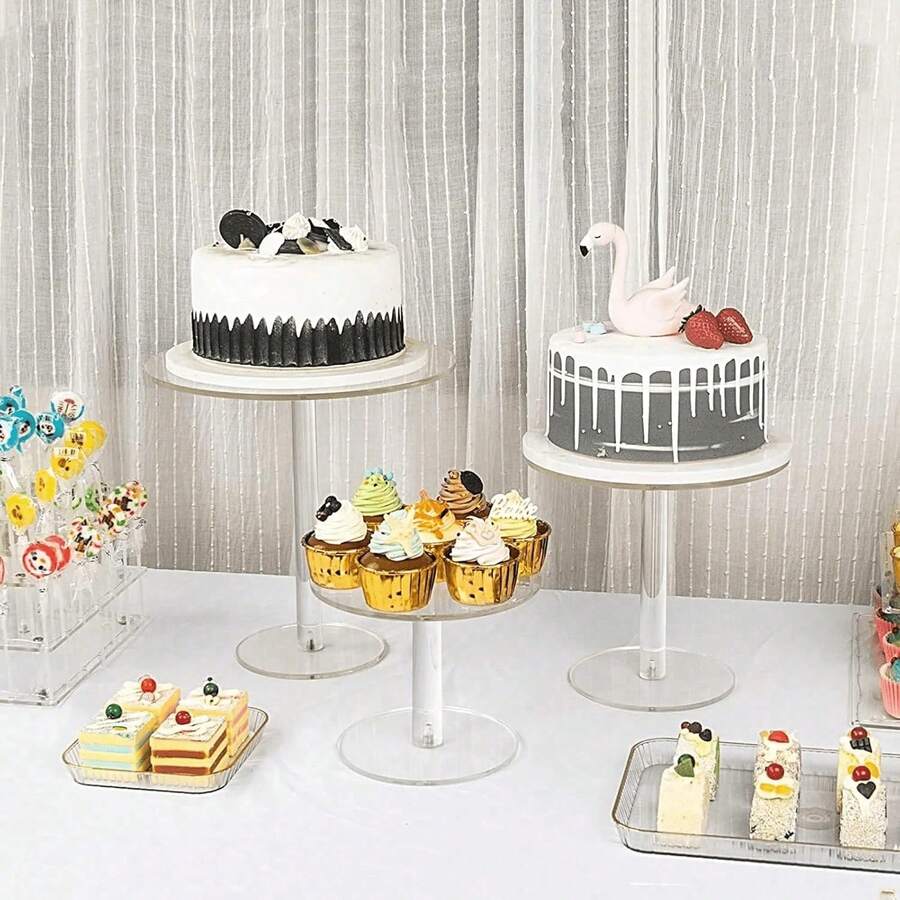 Removable Acrylic Cake Stand, Transparent Wedding Ceremony Birthday Cake Display Rack, Wedding Dessert Display Shelf
