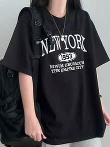 Women's T-Shirt For Spring And Summer - Black - View 2