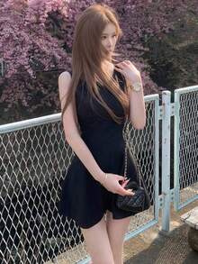 Women Short Dresses - ブラック - View 7
