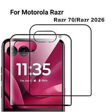 2 piezas Protector de pantalla de vidrio templado de alta definición para /Razr 70 Ultra/Razr Ultra 2026 /Razr 70plus /Razr Plus 2026/ Razr 60 Ultra/Razr Ultra 2025 /Razr 50 /Razr 2024 /Razr 50 Ultra, pantalla trasera curva de cobertura completa transparente resistente a caídas y arañazos (pantalla externa), instalación fácil de vidrio templado para pantalla externa - transparente - Ver 12