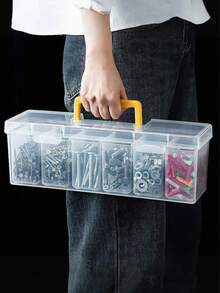 1 Set Multi-Functional Home Tool Box With 6 Compartments Small Parts Storage Boxes, Portable Sturdy Hardware Organizer Tool Box, Perfect For Office Home Garden Workshop Storage Organization - View 5