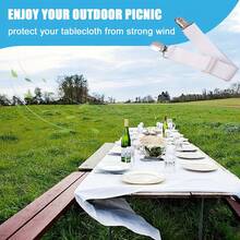 5 Clips de fijación de mantel con estilo de correa oculta, clips elásticos ajustables para manteles de mesa de picnic, adecuados para uso en interiores y exteriores, adecuados para mesas de comedor gruesas, manteles de banco, fiestas, restaurantes, camping, accesorios para caravanas - Multicolor - Ver 3