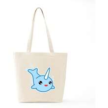 CafePress Narwhal Kawaii Tote Bag Reutilizable Natural Beige Lona Bolsa de Compras - Multicolor - Ver 6
