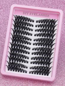 Thick False Eyelashes,Cluster Lashes, 192pcs 100D 9-16mm Mixed Lengths, Ultra-Natural Look Thin Ultra-Soft Ultra-Light, Reusable For Beginners. - D - View 5