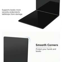 1pc Black Acrylic Bookends With Non-Slip Stickers, Heavy Duty Book End, Acrylic Bookend For School Supplies Library Books Office Book Holder Desktop Organizer Decoration Gift, Back To School Supplies - Book Stand - View 7