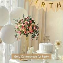 Gold Geometric Iron Flower Stand, Conical High-Legged Flower Stand, Wedding Party Table Centerpiece - Wire Flower Stand - View 7