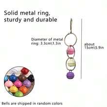 1 pieza Juguete de loro Anillo colgante colorido, para masticar, jugar, aliviar el aburrimiento, escalar - Multicolor - Ver 11