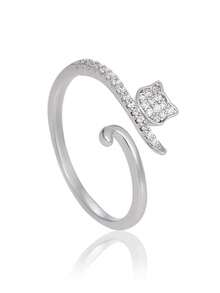 1pc Glamorous Cubic Zirconia Ring, Suitable For Teenage Girls, Great For Birthday, Anniversary, Party Accessory - 1# - View 2