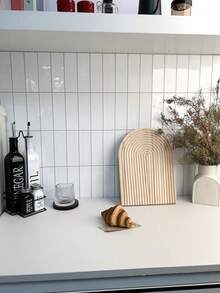 WalDecoo 2PCS/10PCS/20PCS White Subway Tile Stickers, Glossy Self-Adhesive Backsplash, Waterproof Oilproof Wall Decals, Easy Peel & Stick For Kitchen & Bathroom - VP574 - View 2