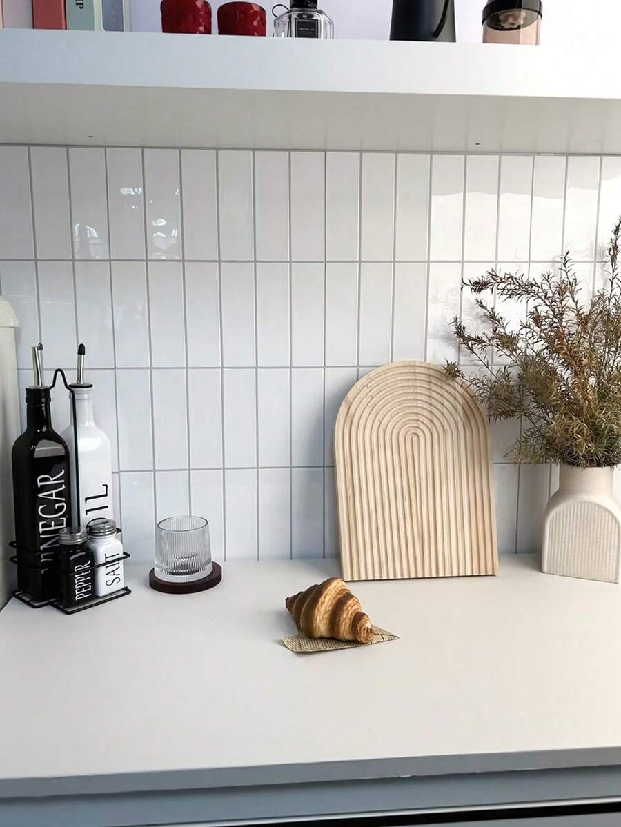 WalDecoo 2PCS/10PCS/20PCS White Subway Tile Stickers, Glossy Self-Adhesive Backsplash, Waterproof Oilproof Wall Decals, Easy Peel & Stick For Kitchen & Bathroom