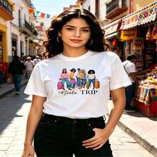 Choose One Of The Three Sets Women's T-Shirt Kawaii Dog Lovers 100% Cotton Oversized Soft Breathable Casual Crewneck Short Sleeve Top Summer Vibes Aesthetic - 黑色 - 查看 2