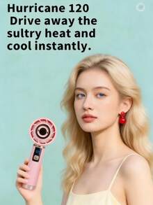 1 Set Mini Handheld Desktop Fan With Stand, USB Rechargeable Battery, Adjustable Wind Speed, Suitable For Camping, Outdoor, Travel, Student Gift - Multicolor - View 5