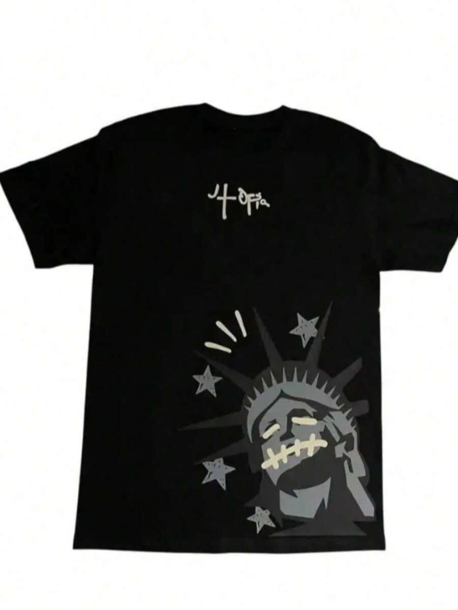 High-End Utopia T-Shirt For Men - Black - View 1