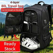 80L Multi-Function Backpack, Extra Large Capacity Men's Backpack, Travel Backpack, Casual Sports Style, Outdoor Luggage Bag, Hiking Bag,Y2k,Travel Bag - Multicolor - View 2