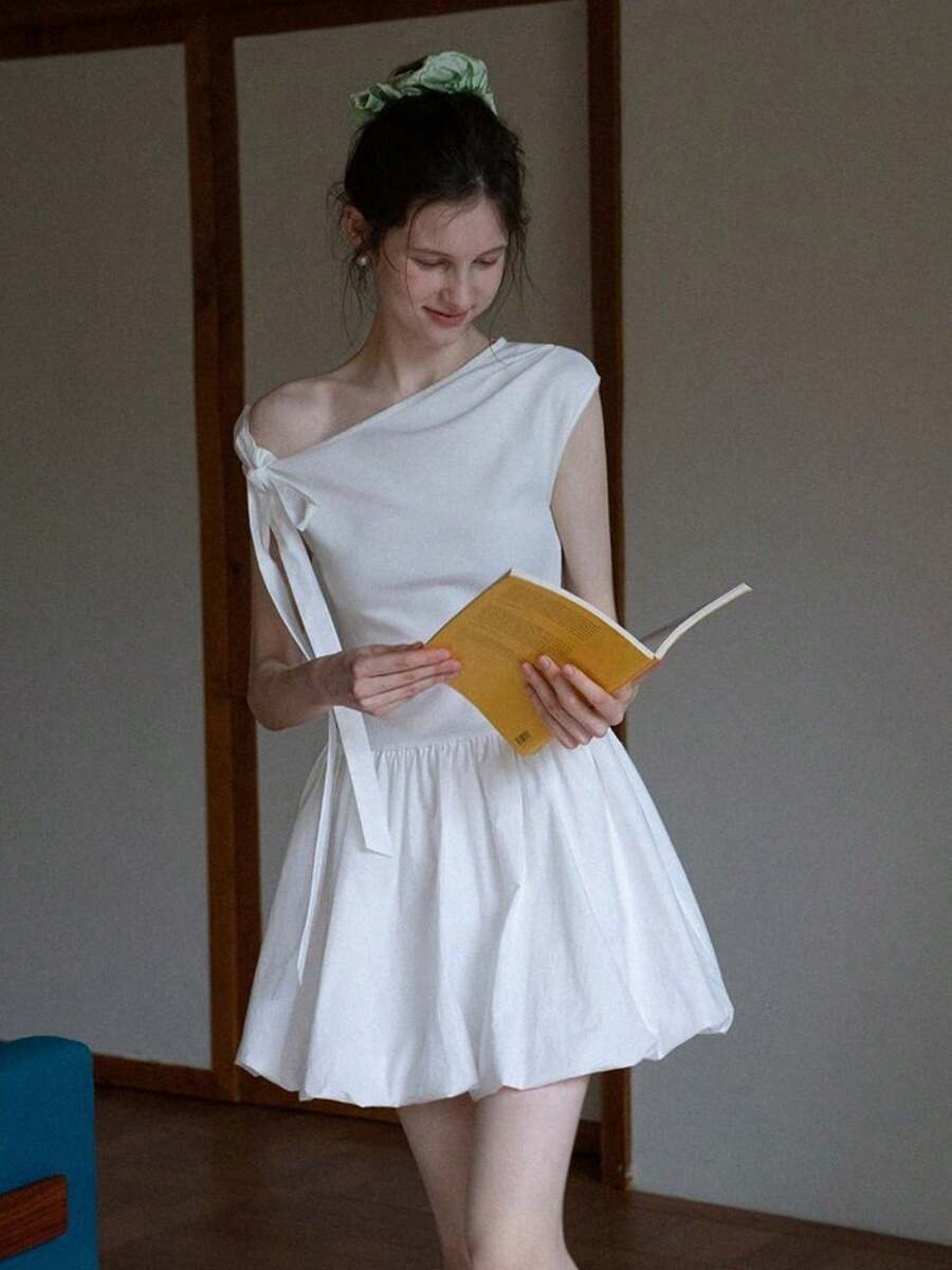 Women Midi Dresses - White - View 1
