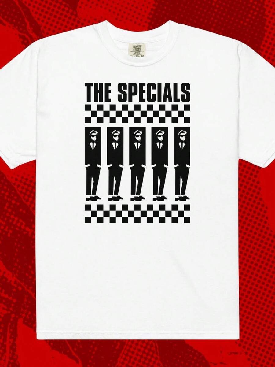The Specials logotyp-t-shirt | 2 Tone Ska New Wave Punk Rancid Madnesshaut sommar, t-shirt, dam-t-shirt, damtopp, sport, festkläder, semesterkläder, utomhuslek, street style, trendigt mode, perfekt för fester och familjesemester, vardagskläder - Vitt - Visa 1