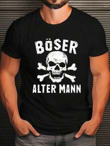 Camiseta de Talla Grande para Hombre con Diseño de Calavera con EVIL OLD, Cuello Redondo Casual, Lavable a Máquina, TALLA GRANDE - Negro - Ver 7