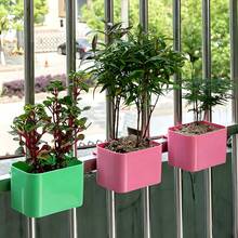 彩色吊掛花盆，省空間的多肉植物、香草與小型植物盆栽，適用於陽台、窗戶、圍欄 - 多色 - 查看 3