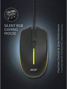 Acer The OMW020 Wired Mouse Is The Top Choice For Business And Office Use. It Features An Ergonomic Design, Silent Clicking, Precise Optical Tracking, And Is Suitable For Both Business And Gaming Applications. - View 10