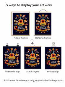 1pc Frameless Brazilian 'June Festival' Forró Music Wall Art Canvas Poster Print, Vibrant Folk Art Decor For Apartment, Bedroom, Dorm, Home Office Classroom, Room Decor Bedroom Prints For Wall, Posters, Vintage Decor & Best Gift Choice - Cartoon - View 6