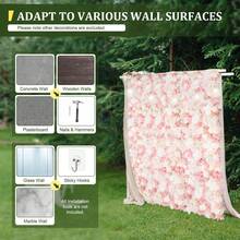 HOHOBLA 12PCS Artificial Flower Wall Panels 23.62x15.75in, Festive Party Backdrop, 3D Wedding Floral Background, Artificial Flower Wall Backdrop For Wedding Party Home Store Wall Decor [LOYALHEARTDY-BTG] - White, Yellow, Pink*HG-zJ581-774 - View 4