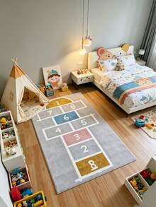 1PC, Playful Doodle Theme Rug, Perfect For Sweet Rooms, Full Of Girlish Charm And Energy, Suitable For Any Room; Decorative Rug, Bedroom Decor, Small Rug, Rug, Home Decor, Living Room Rug, Living Room Small Rug, Bedroom Rug, Living Room Home Decor, Outdoor Rug, Washable Rug - Multicolor - View 6