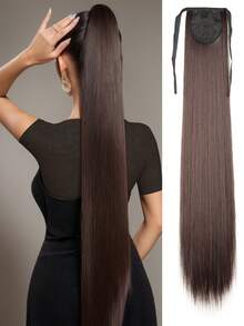 European And American Style 34 Inch Long Straight Ponytail Hair Extension With Bow Tie,Clips For Hair - Multicolor - View 19