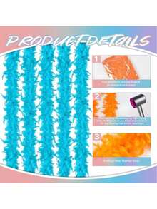 5 Pieces Of Chandelle Turkry Feather Scarves, 200cm Long, 44g In Weight. For Halloween Costumes, Dance Parties, And Halloween Decoration. - Multicolor - View 4