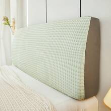 1pc Breathable Beaded Pattern Headboard Cover, 360° All-Inclusive, Elastic Back Fabric, Anti-Slip & Wrinkle-Resistant, Machine Washable, Quality Headboard Protector For Bedroom, Guest Room & Sofa Decor - Pastel Green - View 4